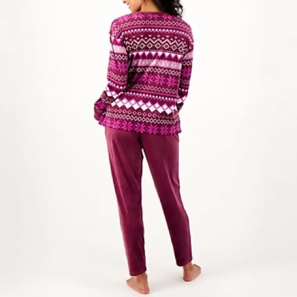 Cuddl Duds Double Plush Velour Petite Lounge Set
